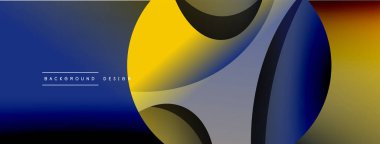 Yaratıcı geometrik duvar kağıdı. Asgari soyut arkaplan. Duvar kağıdı arkaplanı veya iniş sayfası için daire ve dalga kompozisyon vektör çizimi