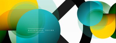 Yaratıcı geometrik duvar kağıdı. Asgari çember üçgen ve kare çizgi soyut arkaplan. Duvar kağıdı afişi veya iniş sayfası için vektör illüstrasyonu