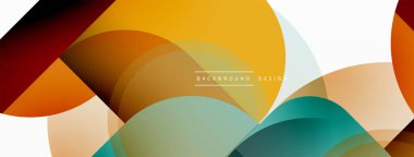 Yuvarlak üçgen çizgileri ve daireleri şekillendirir. Duvar kağıdı afişi arkaplanı veya iniş sayfası için Geometrik vektör çizimi