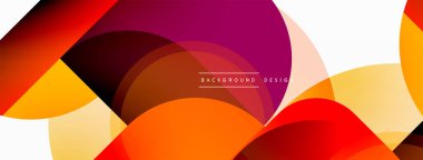 Yuvarlak üçgen çizgileri ve daireleri şekillendirir. Duvar kağıdı afişi arkaplanı veya iniş sayfası için Geometrik vektör çizimi