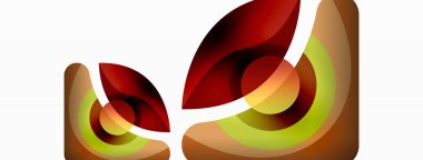 Renkli geometrik şekilli soyut arkaplan. Yuvarlak şekilli, daire ve çizgilerle çok güzel bir arka plan. Geometrik tasarım. Vektör illüstrasyonu