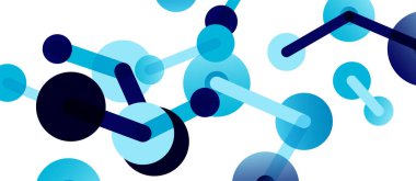 Çizgi noktaları geometrik soyut arkaplan bağlantıları. Çizgilerle birbirine bağlı çemberler. Duvar kağıdı, afiş, arkaplan veya iniş için moda tekno iş şablonu