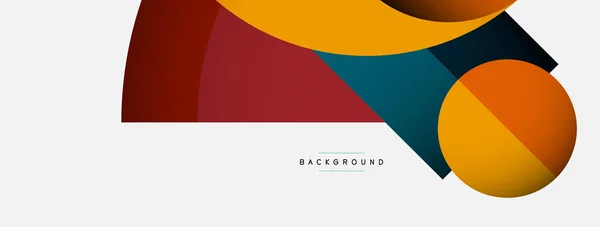 Fondo abstracto geométrico. Formas redondas, círculos, composición de líneas para fondo de banner de papel pintado o landing page — Vector de stock