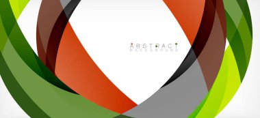 Geometrik soyut arkaplan. Üst üste binen renk şekilleriyle çember oluşturuldu. Duvar Kağıdı, Sancak, Arkaplan, İniş Sayfası için Vektör İllüstrasyonu