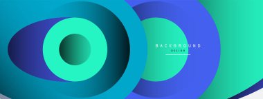 Soyut arkaplan. Minimum geometrik daireler ve koyu gölgeli yuvarlak şekiller. Duvar kağıdı afişi veya arkaplan için moda teknoloji iş şablonu