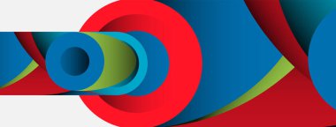 Soyut arkaplan. Minimum geometrik daireler ve koyu gölgeli yuvarlak şekiller. Duvar kağıdı afişi veya arkaplan için moda teknoloji iş şablonu