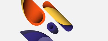 Soyut arkaplan. Minimum geometrik daireler ve koyu gölgeli yuvarlak şekiller. Duvar kağıdı afişi veya arkaplan için moda teknoloji iş şablonu