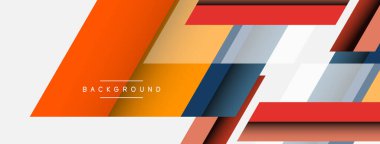 Vektör arkaplanı. Gölge efektli soyut örtüşen renk çizgileri tasarımı. Duvar kağıdı afişi için resim arkaplanı veya iniş sayfası