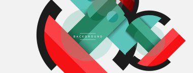 Geometrik şekiller bileşim soyut arkaplan. Çember çizgileri ve dikdörtgenler. Duvar kağıdı afişi veya iniş sayfası için vektör illüstrasyonu