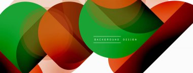 Yuvarlak üçgen çizgileri ve daireleri şekillendirir. Duvar kağıdı afişi arkaplanı veya iniş sayfası için Geometrik vektör çizimi