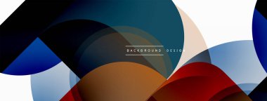 Yuvarlak üçgen çizgileri ve daireleri şekillendirir. Duvar kağıdı afişi arkaplanı veya iniş sayfası için Geometrik vektör çizimi