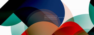 Yuvarlak üçgen çizgileri ve daireleri şekillendirir. Duvar kağıdı afişi arkaplanı veya iniş sayfası için Geometrik vektör çizimi