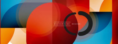 Yuvarlak üçgen çizgileri ve daireleri şekillendirir. Duvar kağıdı afişi arkaplanı veya iniş sayfası için Geometrik vektör çizimi