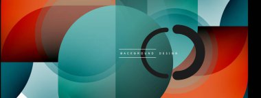 Yuvarlak üçgen çizgileri ve daireleri şekillendirir. Duvar kağıdı afişi arkaplanı veya iniş sayfası için Geometrik vektör çizimi