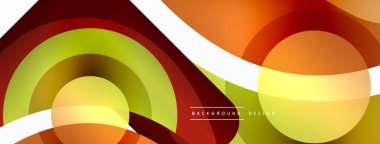 Renkli geometrik şekilli soyut arkaplan. Yuvarlak şekilli, daire ve çizgilerle çok güzel bir arka plan. Geometrik tasarım. Vektör illüstrasyonu