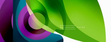 Renkli geometrik şekilli soyut arkaplan. Yuvarlak şekilli, daire ve çizgilerle çok güzel bir arka plan. Geometrik tasarım. Vektör illüstrasyonu