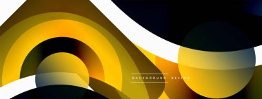 Renkli geometrik şekilli soyut arkaplan. Yuvarlak şekilli, daire ve çizgilerle çok güzel bir arka plan. Geometrik tasarım. Vektör illüstrasyonu