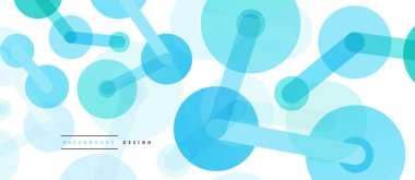 Soyut arkaplan. Yuvarlak noktalar çizgilerle birleşti. Duvar kağıdı, afiş, arkaplan veya iniş için moda tekno iş şablonu