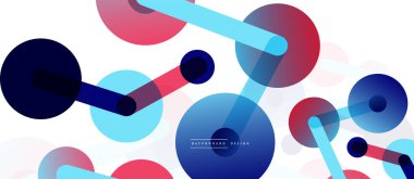 Çizgi noktaları geometrik soyut arkaplan bağlantıları. Çizgilerle birbirine bağlı çemberler. Duvar kağıdı, afiş, arkaplan veya iniş için moda tekno iş şablonu