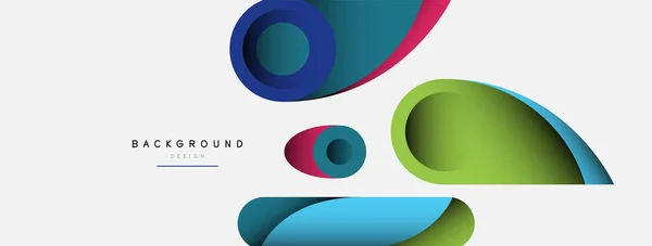Abstract background. Minimal geometric circles and round style shapes with deep shadow effects. Trendy technology business template for wallpaper banner or background — Stock Vector