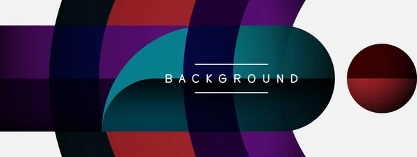 Geometric abstract background. Round shapes, circles, lines composition for wallpaper banner background or landing page — Stock Vector