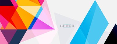 Renkli üçgen bileşimi, geometrik soyut arkaplan. Tekno veya iş konsepti, duvar kağıdı, afiş, arkaplan, iniş sayfası deseni