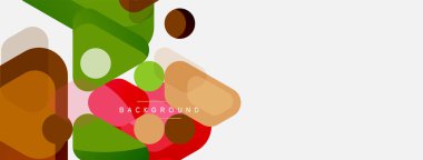 Soyut yuvarlak geometrik şekiller ve daireler. Duvar kağıdı, afiş, arkaplan veya iniş için moda tekno iş şablonu