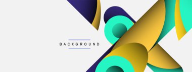 Soyut arkaplan. Minimum geometrik daireler ve koyu gölgeli yuvarlak şekiller. Duvar kağıdı afişi veya arkaplan için moda teknoloji iş şablonu