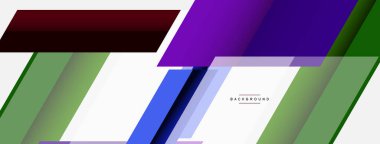 Vektör arkaplanı. Gölge efektli soyut örtüşen renk çizgileri tasarımı. Duvar kağıdı afişi için resim arkaplanı veya iniş sayfası