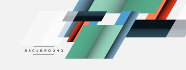 Vektör arkaplanı. Gölge efektli soyut örtüşen renk çizgileri tasarımı. Duvar kağıdı afişi için resim arkaplanı veya iniş sayfası