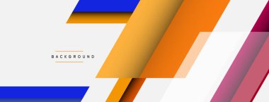 Vektör arkaplanı. Gölge efektli soyut örtüşen renk çizgileri tasarımı. Duvar kağıdı afişi için resim arkaplanı veya iniş sayfası