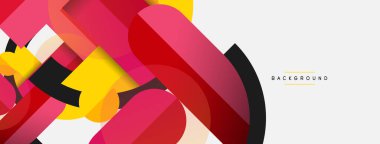 Geometrik şekiller bileşim soyut arkaplan. Çember çizgileri ve dikdörtgenler. Duvar kağıdı afişi veya iniş sayfası için vektör illüstrasyonu