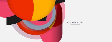 Vektör yuvarlak şekilli daireler minimum geometrik arkaplan. Duvar kağıdı afişi veya iniş sayfası için vektör illüstrasyonu