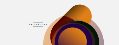 Vektör yuvarlak şekilli daireler minimum geometrik arkaplan. Duvar kağıdı afişi veya iniş sayfası için vektör illüstrasyonu