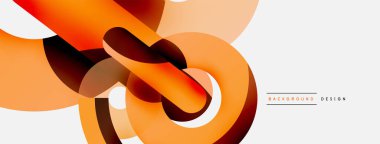 Yuvarlak şekiller daireler ve diğer geometrik şekiller. Duvar kağıdı afişi arkaplan kartı veya iniş sayfası için vektör illüstrasyonu