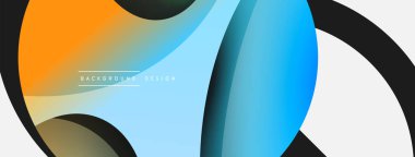 Yaratıcı geometrik duvar kağıdı. Asgari soyut arkaplan. Duvar kağıdı arkaplanı veya iniş sayfası için daire ve dalga kompozisyon vektör çizimi