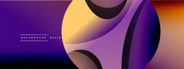 Yaratıcı geometrik duvar kağıdı. Asgari soyut arkaplan. Duvar kağıdı arkaplanı veya iniş sayfası için daire ve dalga kompozisyon vektör çizimi