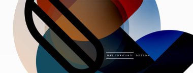 Yuvarlak üçgen çizgileri ve daireleri şekillendirir. Duvar kağıdı afişi arkaplanı veya iniş sayfası için Geometrik vektör çizimi