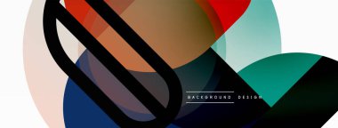 Yuvarlak üçgen çizgileri ve daireleri şekillendirir. Duvar kağıdı afişi arkaplanı veya iniş sayfası için Geometrik vektör çizimi