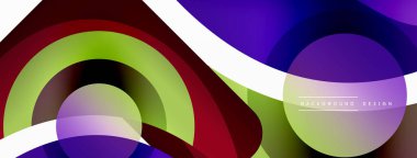 Yaratıcı geometrik duvar kağıdı. Asgari soyut arkaplan. Duvar kağıdı arkaplanı veya iniş sayfası için daire dalga ve yuvarlak şekiller kompozisyon vektör çizimi