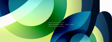 Renkli geometrik şekilli soyut arkaplan. Yuvarlak şekilli, daire ve çizgilerle çok güzel bir arka plan. Geometrik tasarım. Vektör illüstrasyonu