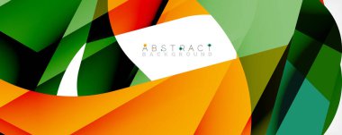 Geometrik soyut arkaplan - beyaz üzerine çok renkli soyut şekiller. Duvar Kağıdı, Sancak, Arkaplan, İniş Sayfası için Vektör İllüstrasyonu