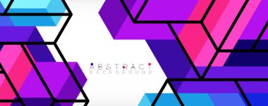 Soyut arkaplan. 3 boyutlu küp, küp elementler ve bloklar. Duvar kağıdı, afiş, arkaplan, iniş sayfası için tekno veya iş konsepti