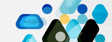 Soyut yuvarlak geometrik şekiller ve daireler. Duvar kağıdı, afiş, arkaplan veya iniş için moda tekno iş şablonu