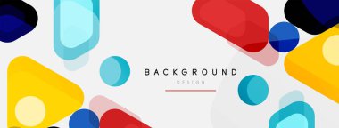 Soyut yuvarlak geometrik şekiller ve daireler. Duvar kağıdı, afiş, arkaplan veya iniş için moda tekno iş şablonu