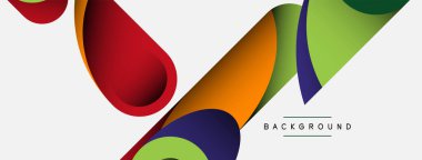 Soyut arkaplan. Minimum geometrik daireler ve koyu gölgeli yuvarlak şekiller. Duvar kağıdı afişi veya arkaplan için moda teknoloji iş şablonu