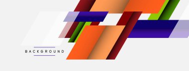 Vektör arkaplanı. Gölge efektli soyut örtüşen renk çizgileri tasarımı. Duvar kağıdı afişi için resim arkaplanı veya iniş sayfası