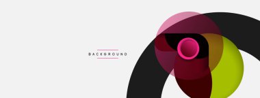 Vektör yuvarlak şekilli daireler minimum geometrik arkaplan. Duvar kağıdı afişi veya iniş sayfası için vektör illüstrasyonu