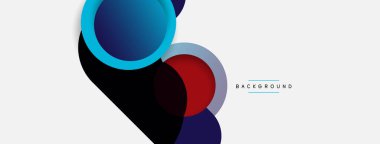 Çember ve yuvarlak şekiller soyut arkaplan. Duvar kağıdı afişi veya iniş sayfası için vektör illüstrasyonu