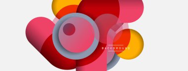 Vektör yuvarlak şekilli daireler minimum geometrik arkaplan. Duvar kağıdı afişi veya iniş sayfası için vektör illüstrasyonu